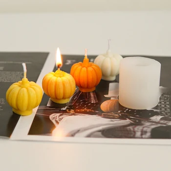 3D Pumpkin Sviečka Formy DIY Halloween Vosk Plesne Ručné Živičné Mydlo, Pena Čokoládová Torta Silikónové Formy Domáce Dekorácie