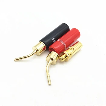 4Pcs/množstvo 2 mm Nakamichi Banánových Pozlátené medi Reproduktor Skrutky Lock konektor Anjel drôt pin typ audio zosilňovač plug
