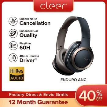 Cleer Enduro ANC High-Tec Šumu Slúchadlá 60 Hodín Batérie, Okolia Hladiny Zvuku, Hi-Res Bluetooth Headset