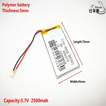 Dobrý Qulity 3,7 V,2500mAH,504575 Polymer lithium ion / Li-ion batéria pre HRAČKA,POWER BANKY,GPS,mp3,mp4