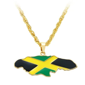 Jamajka Mapu Prívesok Náhrdelník Trendy Titánové Ocele Módne Šperky Tvorivé Osobnosti Punk Hip Hop Príslušenstvo Darček