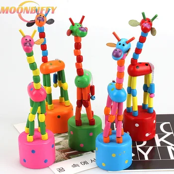 Montessori Vzdelávacie Hračky Drevené Hračky pre Deti Raného Vzdelávania Cvičenie Dieťa Prsty Flexibilných Materiálov, Žirafa 1 Ks